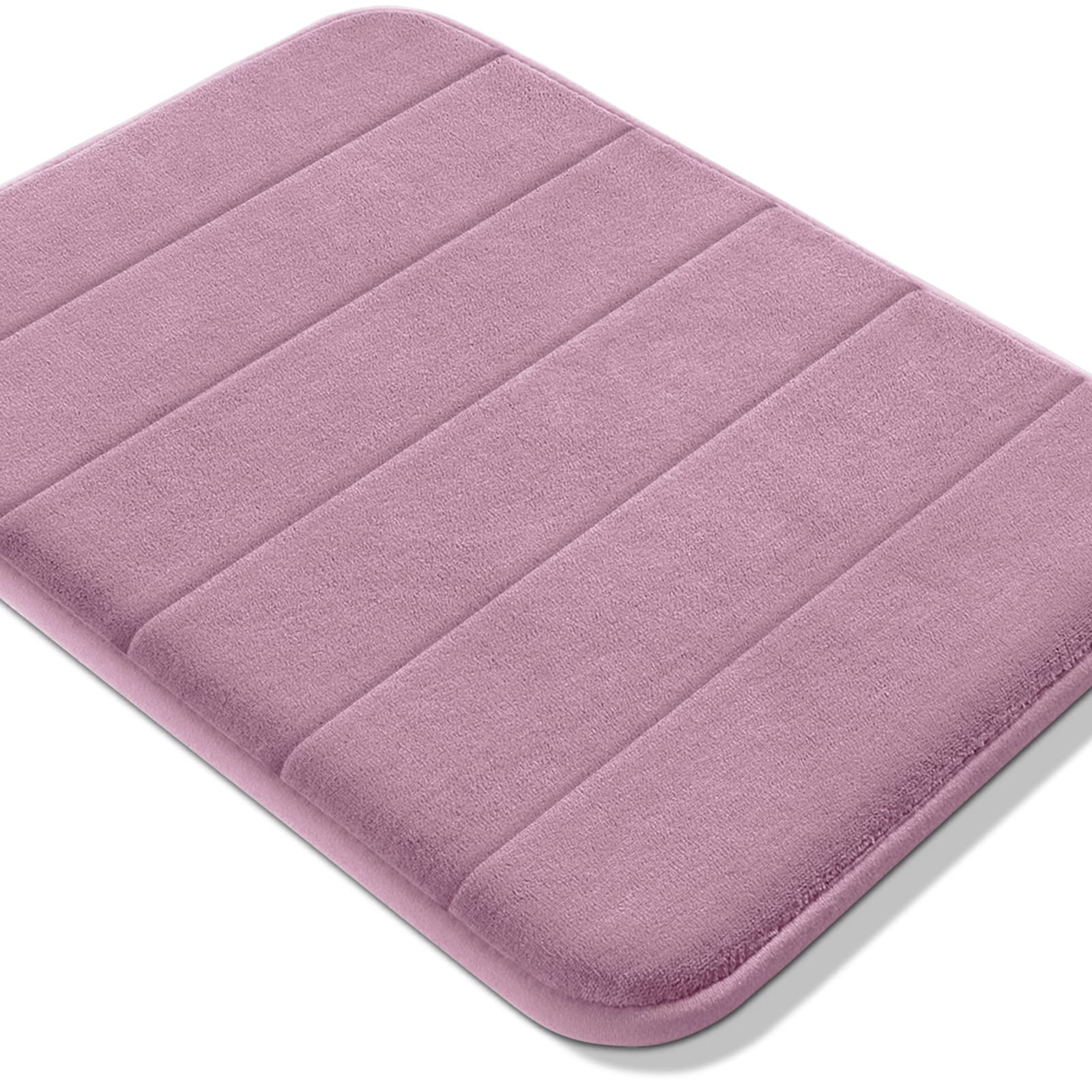 Yimobra Memory Foam Bath Mat Large Size  31.5 x 19.8 Inches Soft and Comfortable  Super Water Absorption  Non-Slip  Thick  Machine Wash  Easier to Dry for Bathroom Floor Rug  Mauve